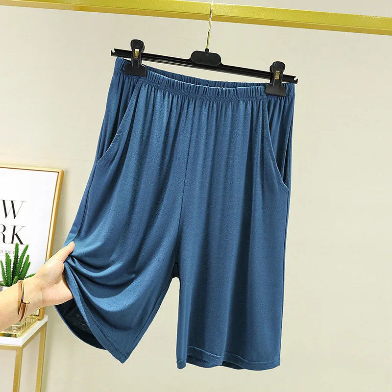 Men's Modal Sleeping Pants Plus Size Loose Shorts In Various Color Available Pockets Detail Soft Breathable Sleepwear Loungewear