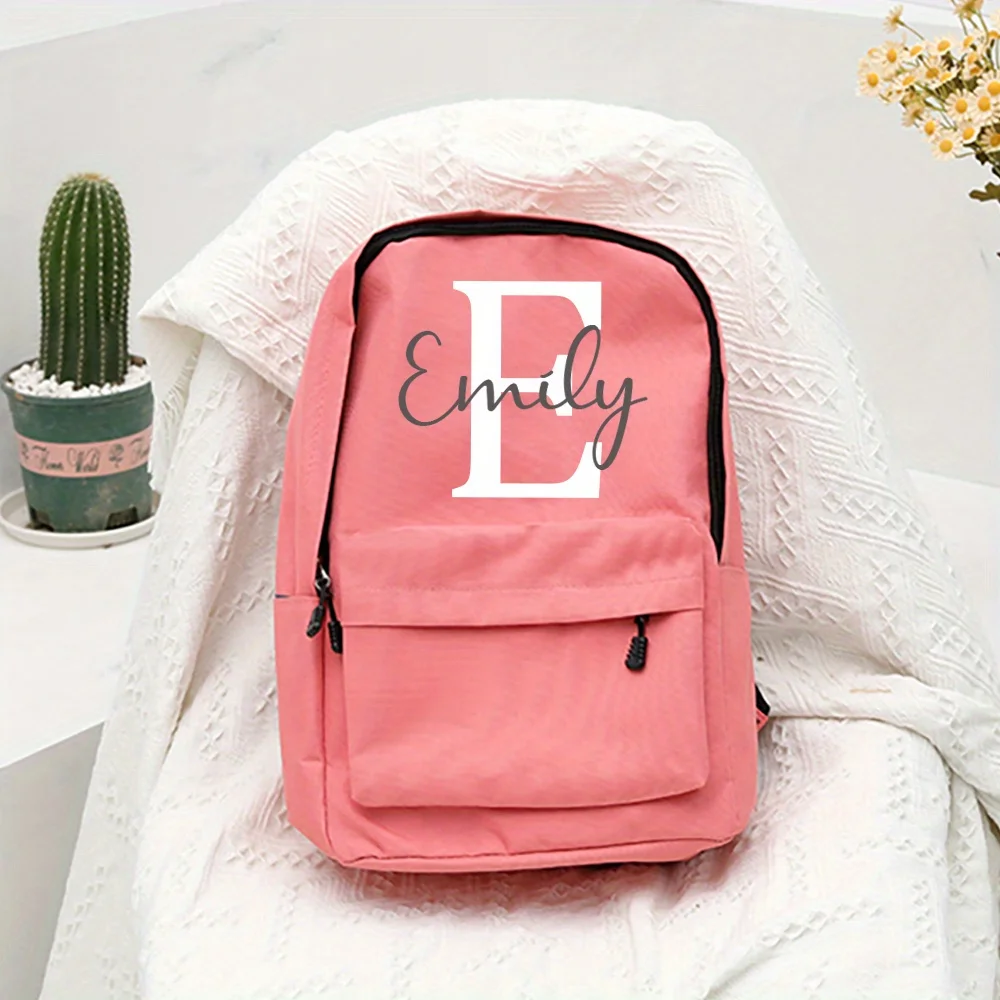 Personalized Initial with Name Girls Backpack Nursery Child Pre School Rucksack Students  Bag Backbag Kids Back To School Gift