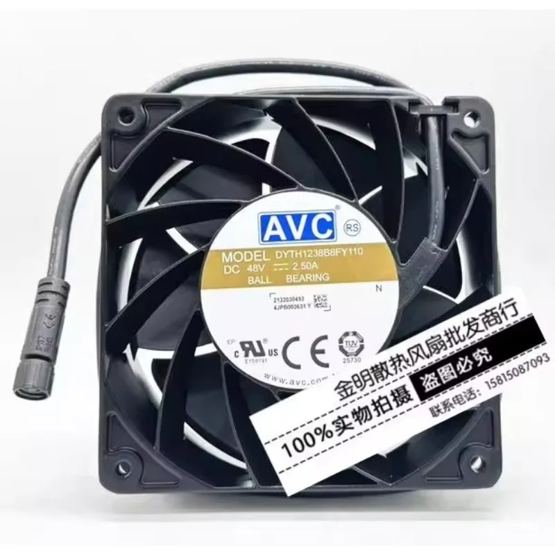 

Новый вентилятор-кулер для AVC 12 см DYTH1238B8FY110 48 В 2,50 А охлаждающий вентилятор 120*120*38 мм