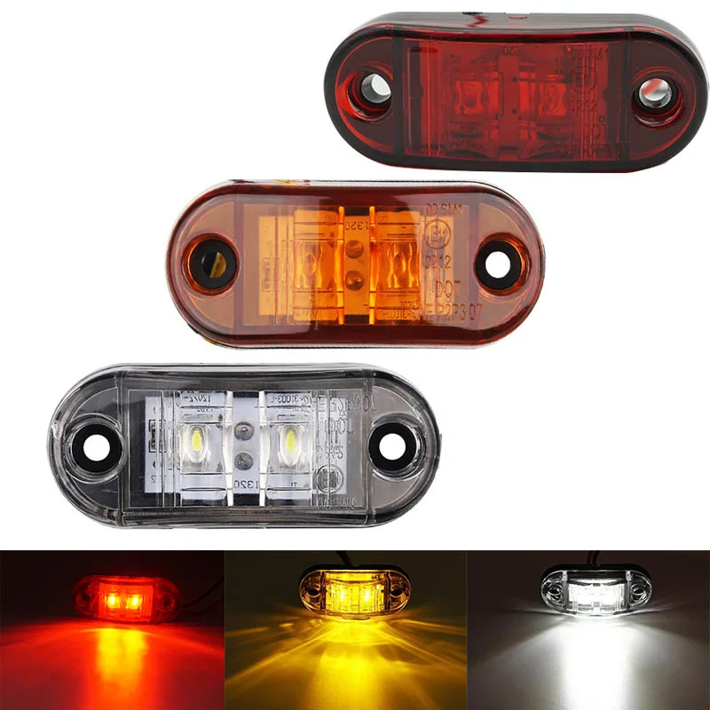 24v 12v Led Side Marker Lights Car External Tail Lights for Trailer Trucks Caravan Side Clearance Lorry Lamps Amber Red White