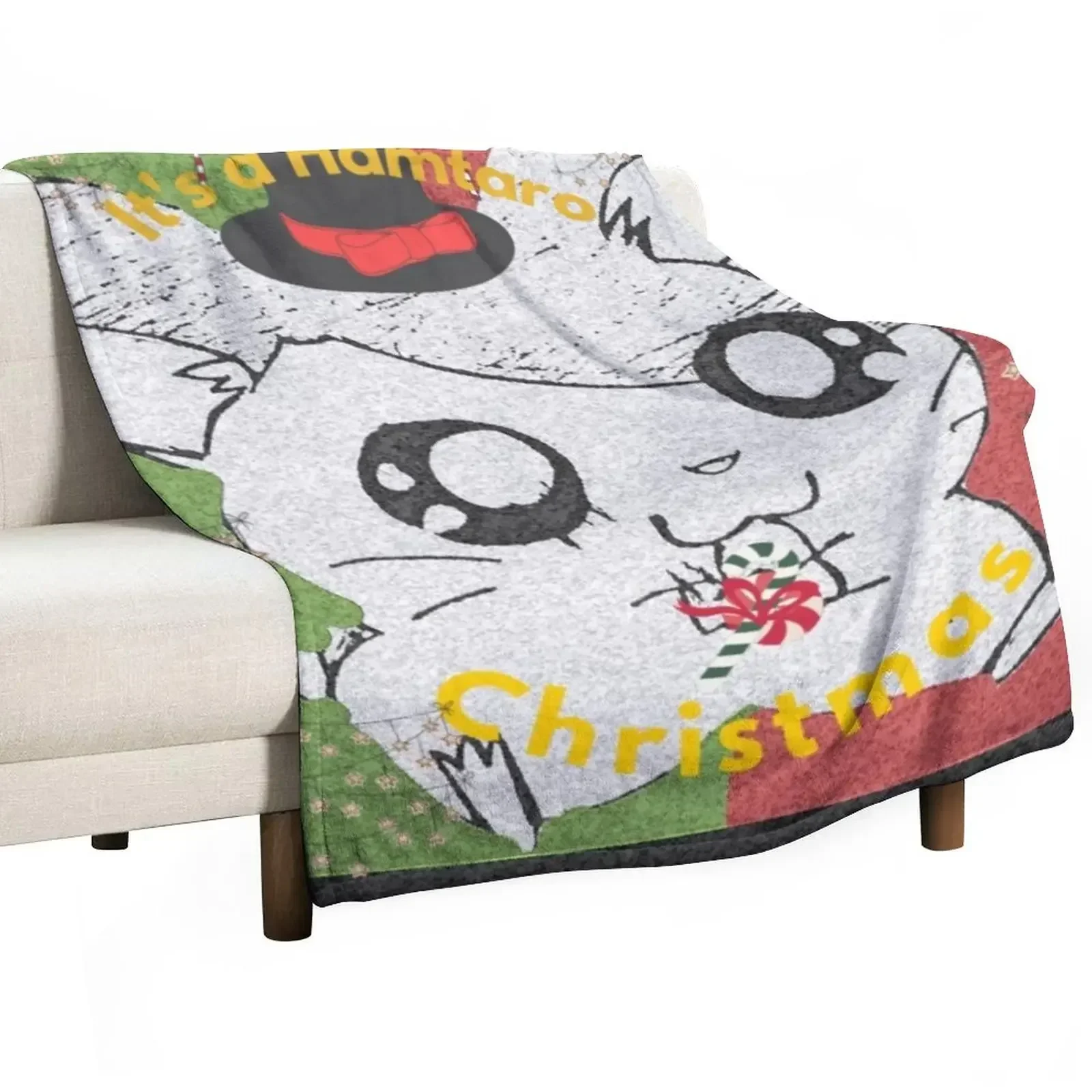 Its a Hamtaro Christmas Throw Blanket Decoratives Multi-Purpose Blankets