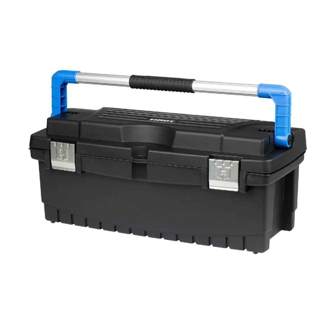 

26-Inch Toolbox, Black Resin Tool Storage and Organization with Blue Accents, Heavy-Duty Portable Toolbox for Garage, Workshop, Home, or Professional Use, Durable Construction, Organizer for Hand Tools, Power Tools, Screws, Nuts, Bolts, and Hardware Acces