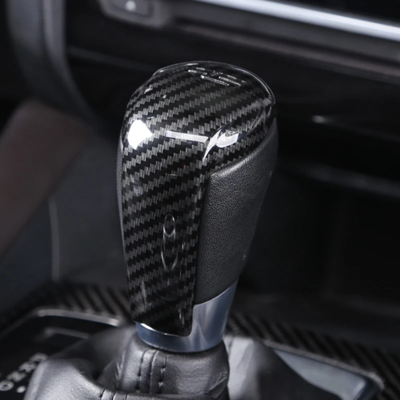 ABS Carbon Fiber Style Gear Head Shift Knob Cover Trim for Mazda 3 Axela 6 Atenza CX-5 CX5 CX-4 CX4 AT Accessories 2014-2021