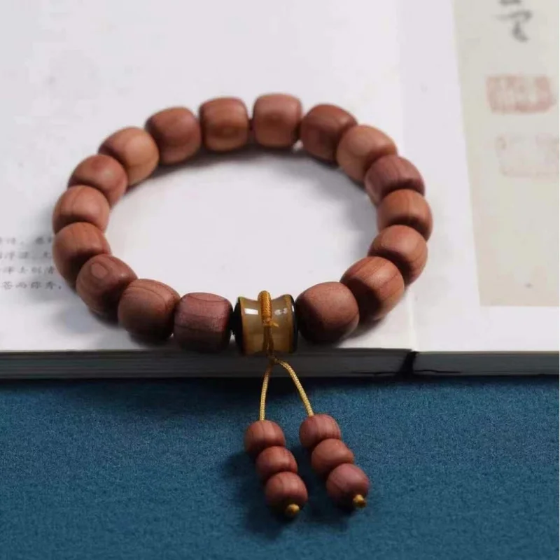 Authentic red cypress wood with a pleasant fragrance, Buddhist prayer , sandalwood bracelet, carved wooden beads f