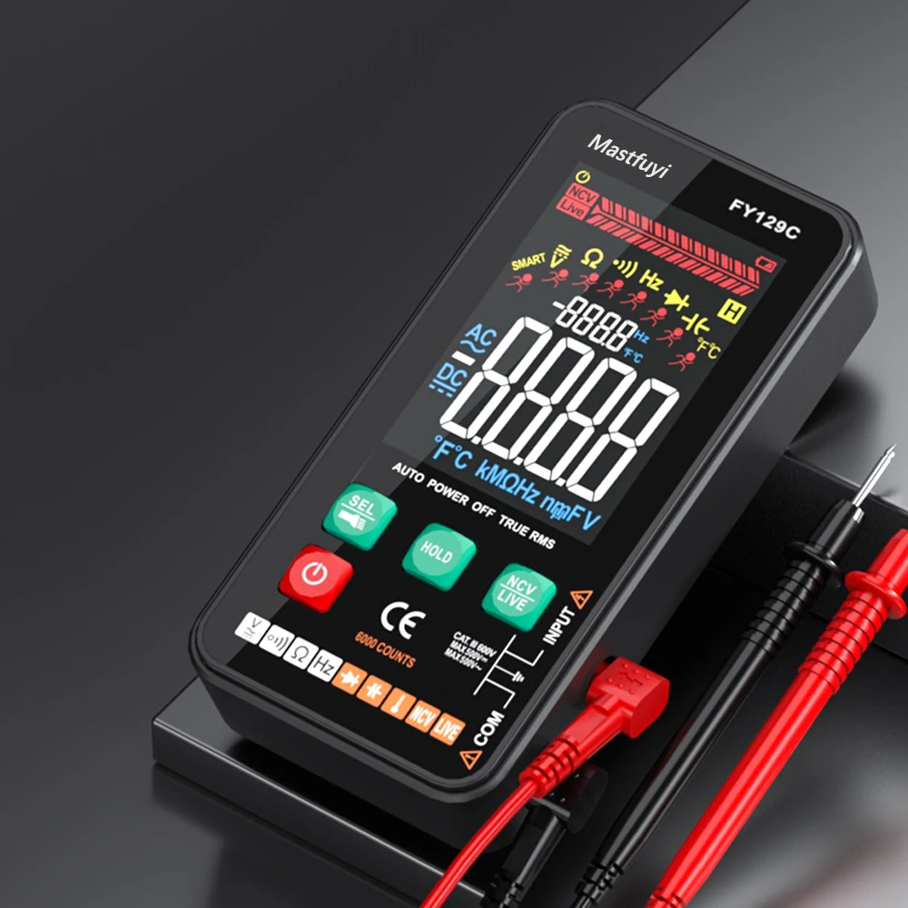 MASTFUYI Digitális multimeter smare Világosító teszter Igaz RMS Egyenáram Váltóáram feszültség Kapacitás Ohm hz NCV automat Jelentőség teszter multimetro