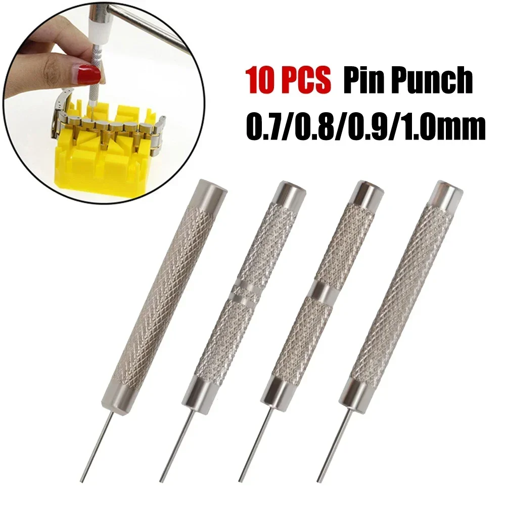 

10Pcs Watch Repair Tool Pin Punch 0.7-1.0mm Watchmaker Spare Parts Jewelry Making Tool Band Strap Bracelet Pin Link Remover