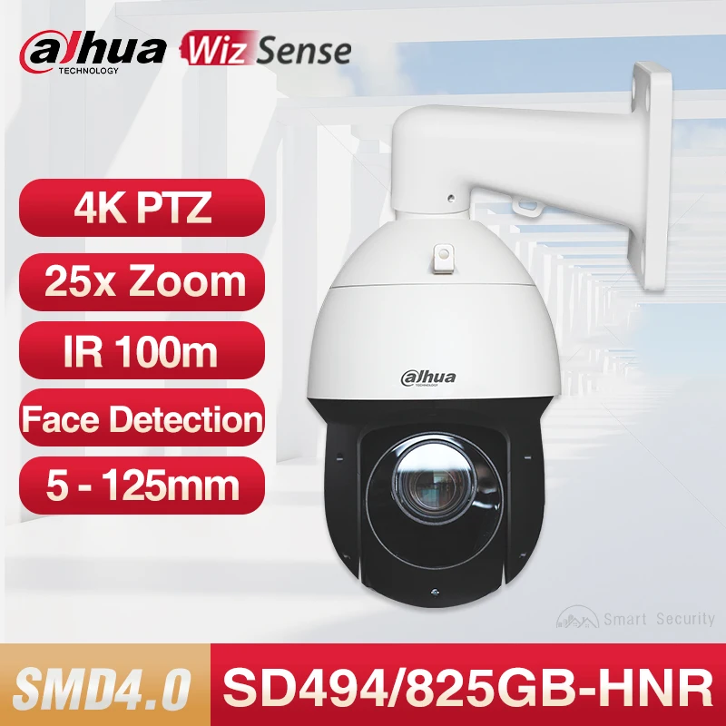 

Dahua 4MP 8MP PTZ Camera Outdoor 360° Starlight IP Cam 25x Optical Zoom Motorized Lens CCTV Face Detection IR 100m SD49825GB-HNR