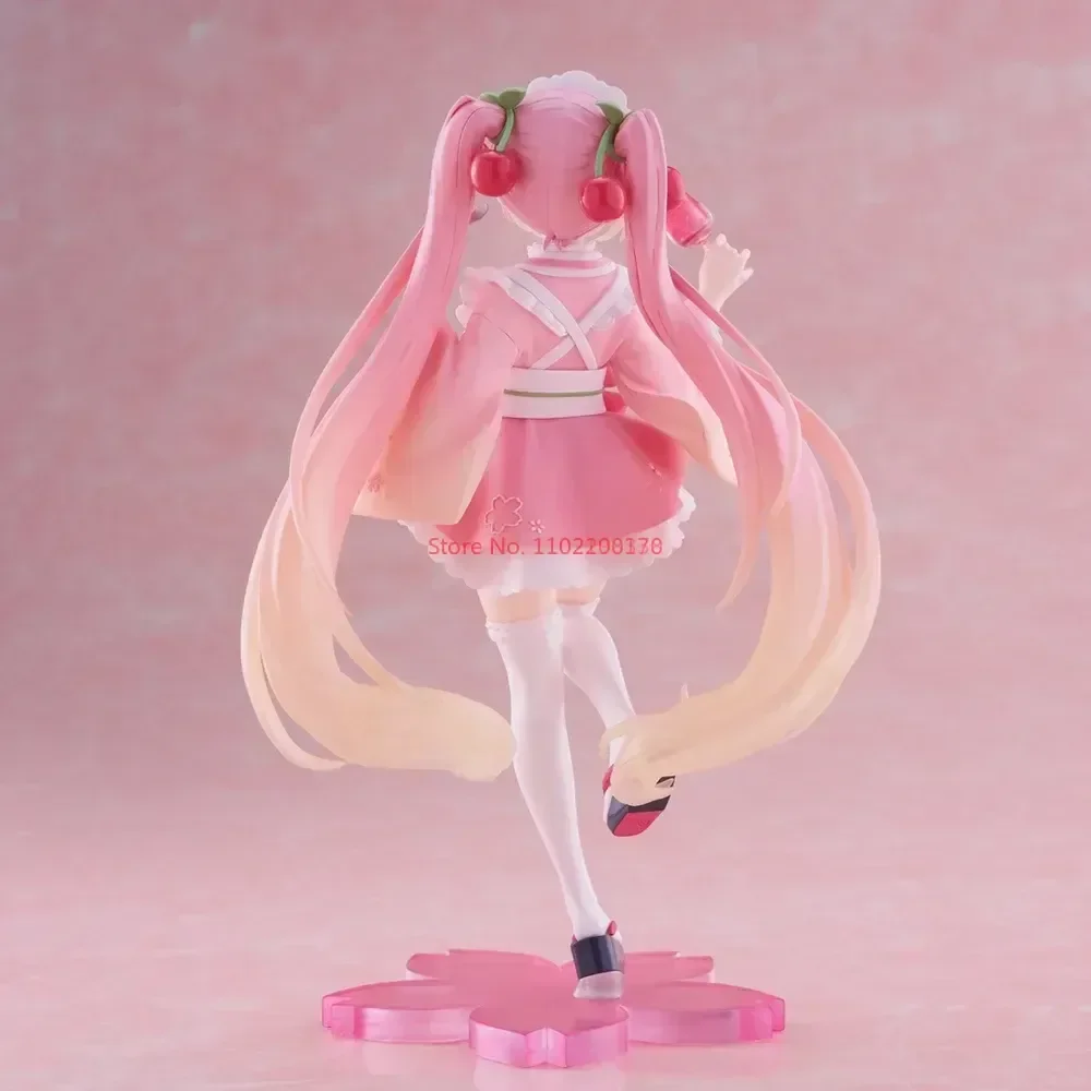 Original Taito Coreful Hatsune Miku Figure Sakura Wafuu Kissa Ver. Maid Anime Figurine Model Collectible Toys Kawaii Gift 18cm