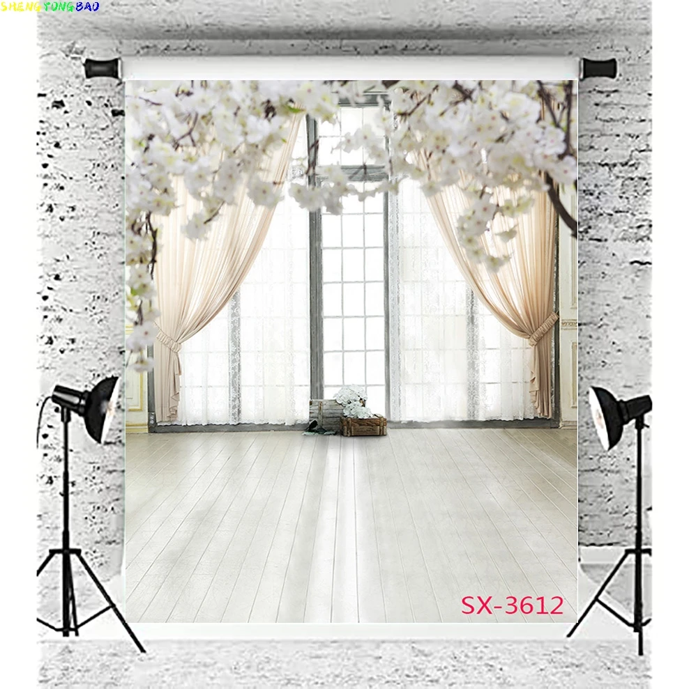 

Vinyl Custom Valentine's Wedding Dress Landscape Backdrop Beautiful Flower Wall Background Photography Prop XH-14