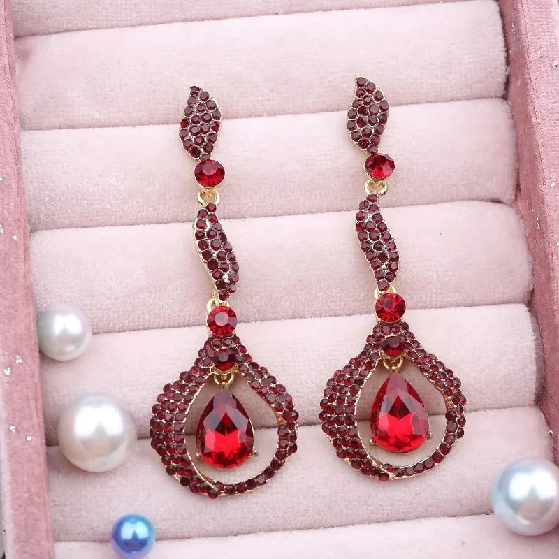 Veyofun Vintage Rhinestone Long Drop Earrings Classic Party Dangle Earrings Fashion Jewelry for Women New Wholesale