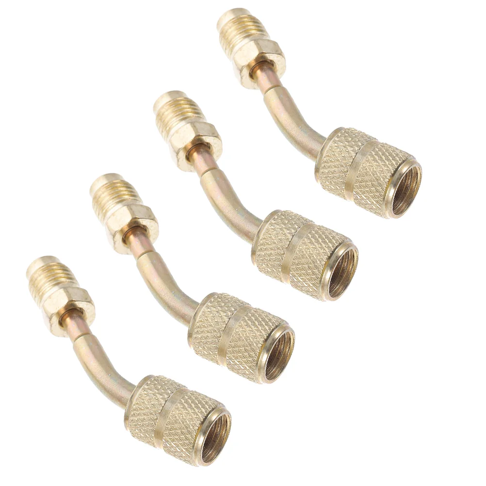 

4 Pcs Adapter Refrigeration Service Fittings Air Conditioner Hose Connector HVAC System Refrigerant Charging Couplers for