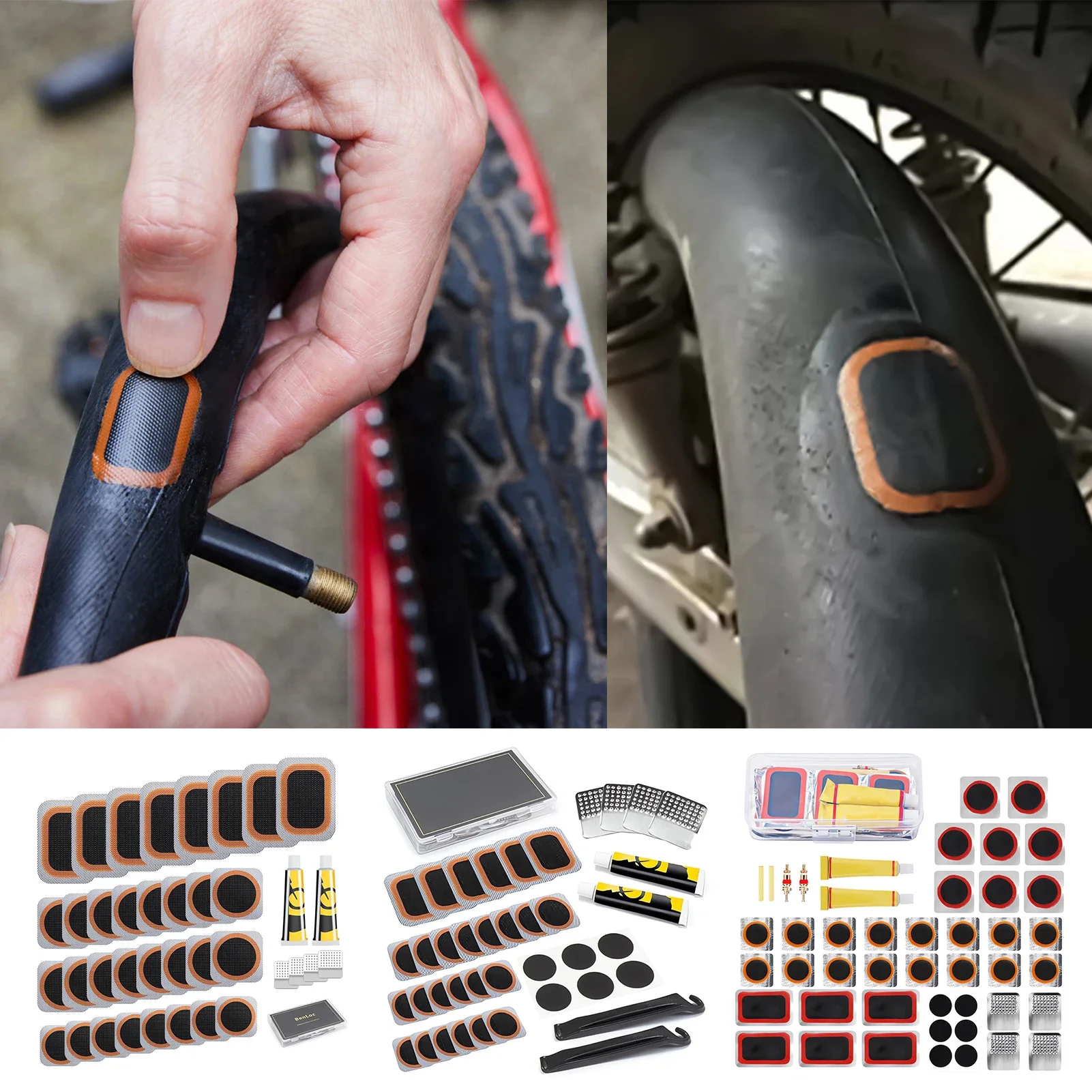 Professional Bike Tire Repair Kit - Lightweight Vulcanizing Patch Set for Bicycle Puncture, Inflatable Rubber Tires