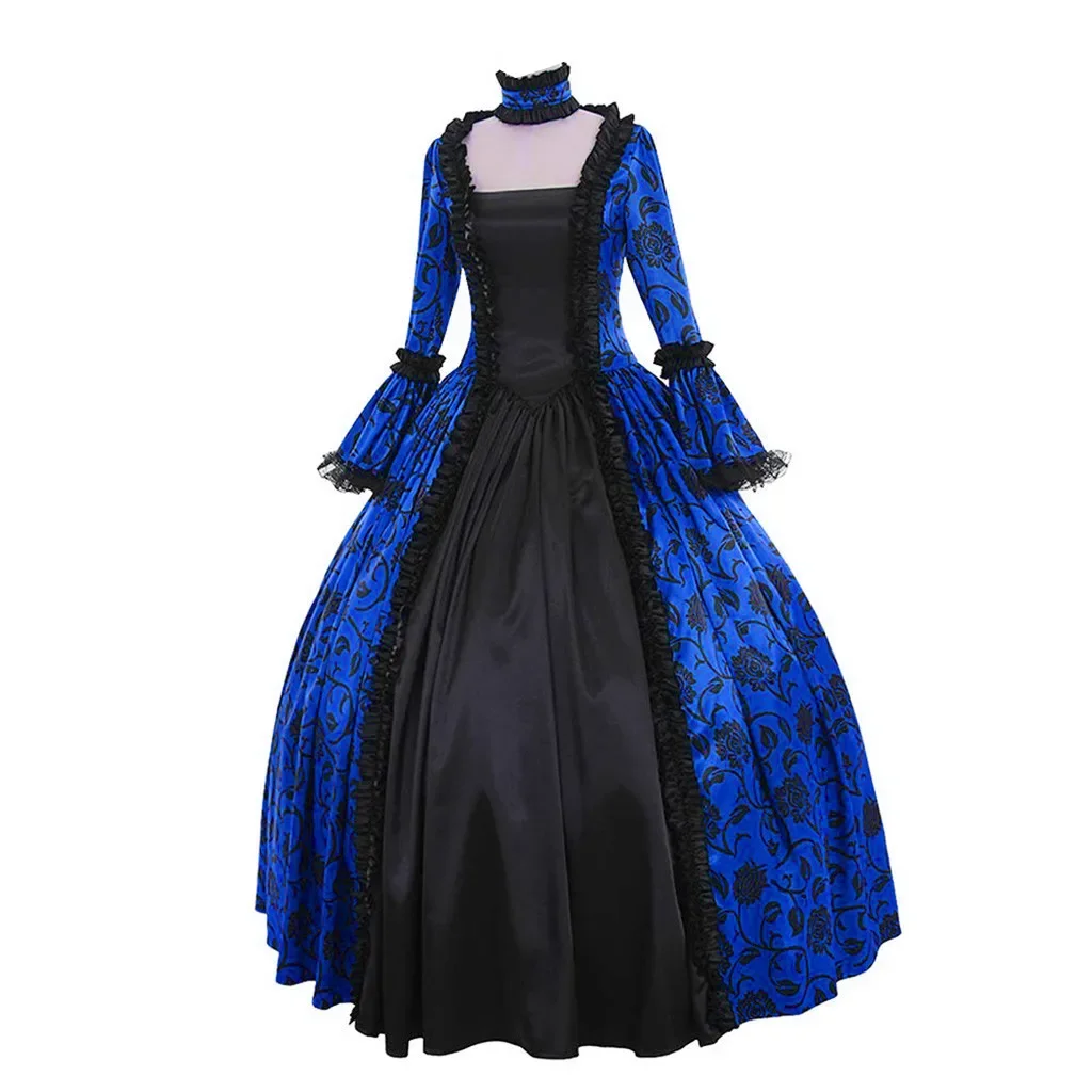 Gothic Gowns Women Retro Winter Print Ball Floral Fall Dress Gowns Women's Dress