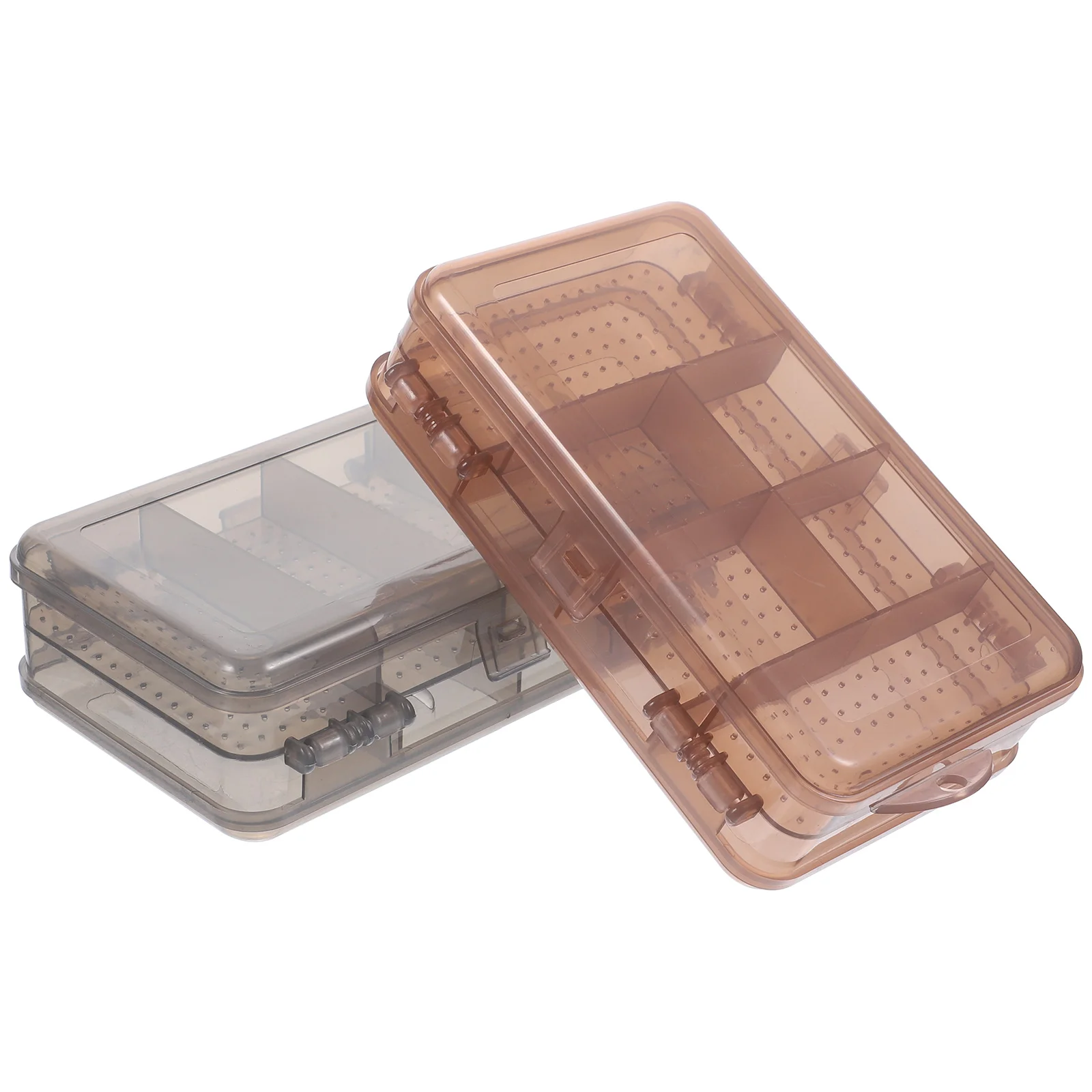 

2Pcs Jewelry Storage Box Transparent Black Coffee 2-layer Stackable Case for Rings Earrings Organizer Home Store Display