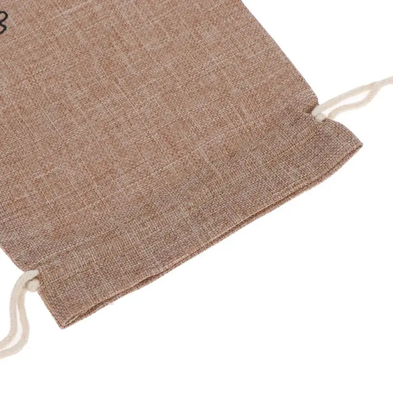 2 Stück Jute-Zugbeutel mit Kordelzug, Baumwolle, Leinen, Lotusmuster, Hochzeitsbeutel, Weihnachtsverpackung, Aufbewahrung von Kristallsteinen, Geschenktüten – Detail 8