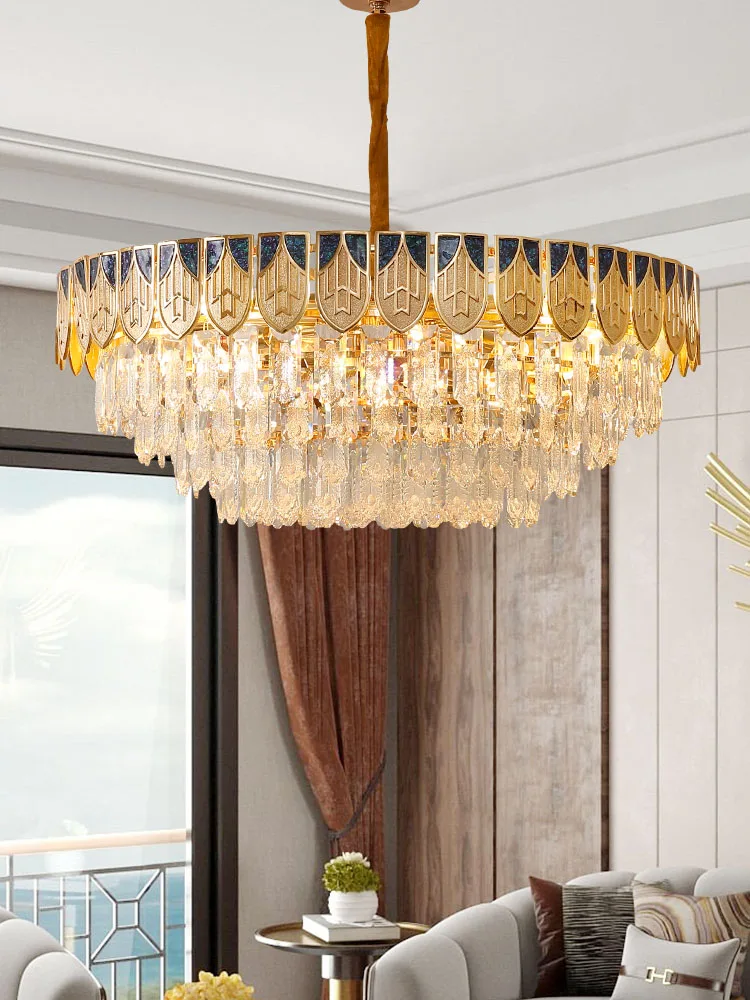 

Светильник роскошная хрустальная люстра из цинкового сплава для гостиной, спальни, Роскошный домашний современный выставочный зал