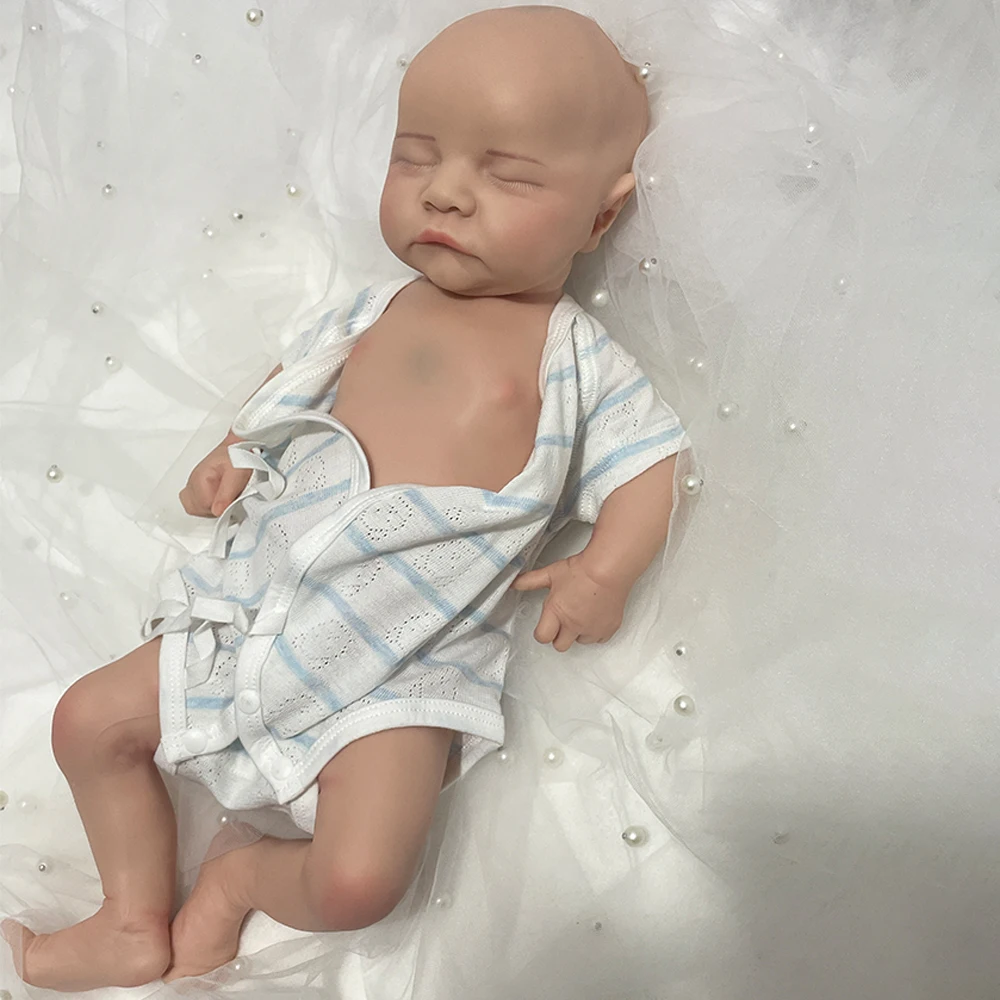 

18'' Boy Full Body Silicone Reborn Baby Doll 3D Painted Newborn Solid Dolls For Children Gift Reborn Corpo De Silicone