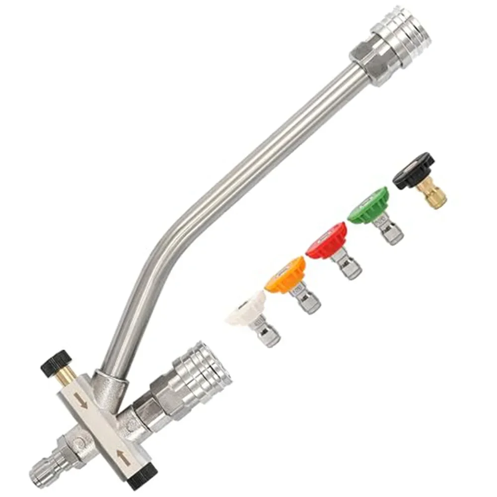 Pressure Washer Dual Connector Wand Tool Head5 Pressure Washer Spray Nozzles 1/4 Inch Quick Connect Switch Double Tip Attachment