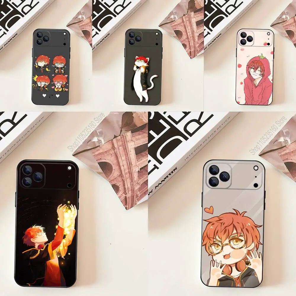 

Cartoon M-Mystic Messenger Phone Case For iPhone 17,16,15,14,13,12,11,Pro,Max,Plus,E,SE4,Air,Mini Black Soft Cover