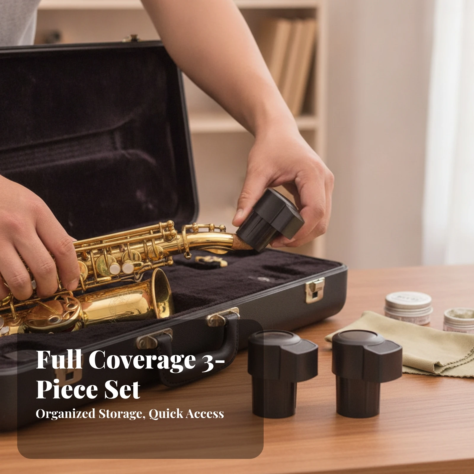 3 Pieces Alto Saxophone End Plug Portable Alto Sax End Plug Accessory Easy to Use Small for Saxophonists, Transport, Storage