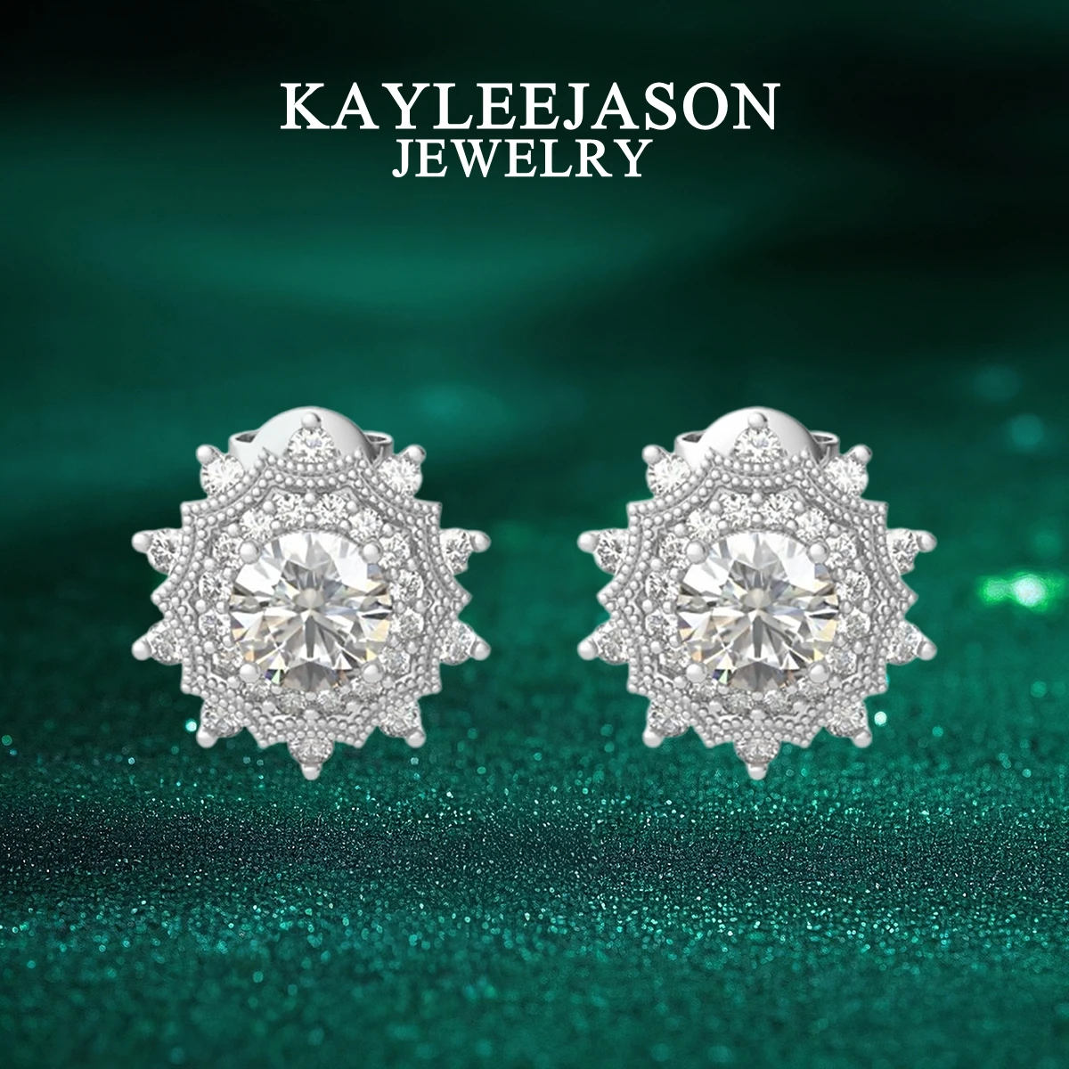 

Shiny GRA Certificate Moissanite Ear Stud 925 Silver Lab Grown Diamond Daily Wear Earrings 18K Gold Plated Engagement Gift