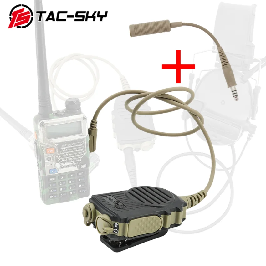 

TAC-SKY Tactical Headset Adapter PTT, Handheld Speaker Mic Hunting walkie-talkie PTT for COMTAC Shooting Ear Protection Headphon