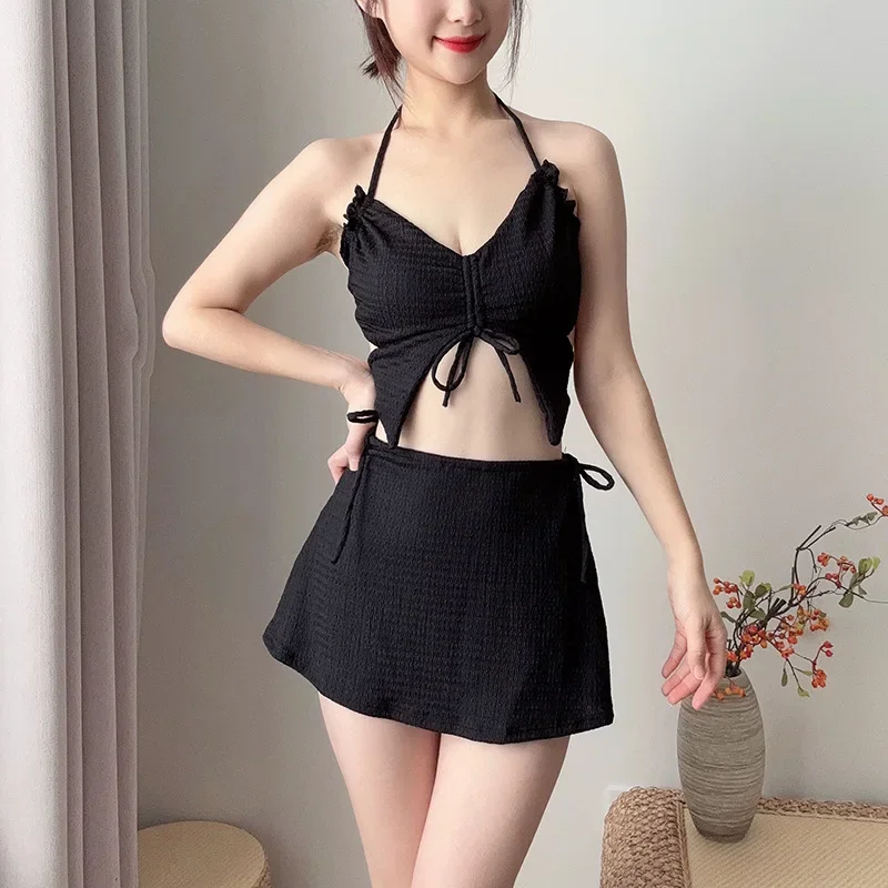 Fashion Push Up Bikini Three Piece Suits Women Swimsuit Korea Sexy Slim Swimwear Holiday Vacation Bathing Suits Beachwear