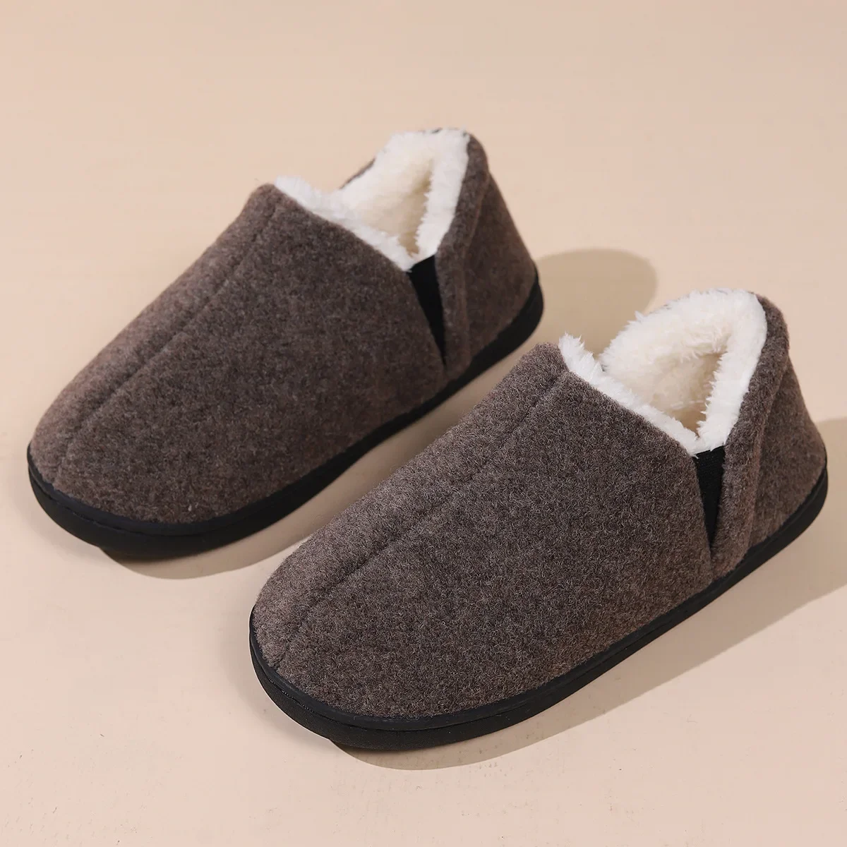 

Winter Slippers For Men Outdoor Antiskid Men Slippers Fashion Casual Warm Fluffy Slippers Indoor Plush Flat Men Shoes
