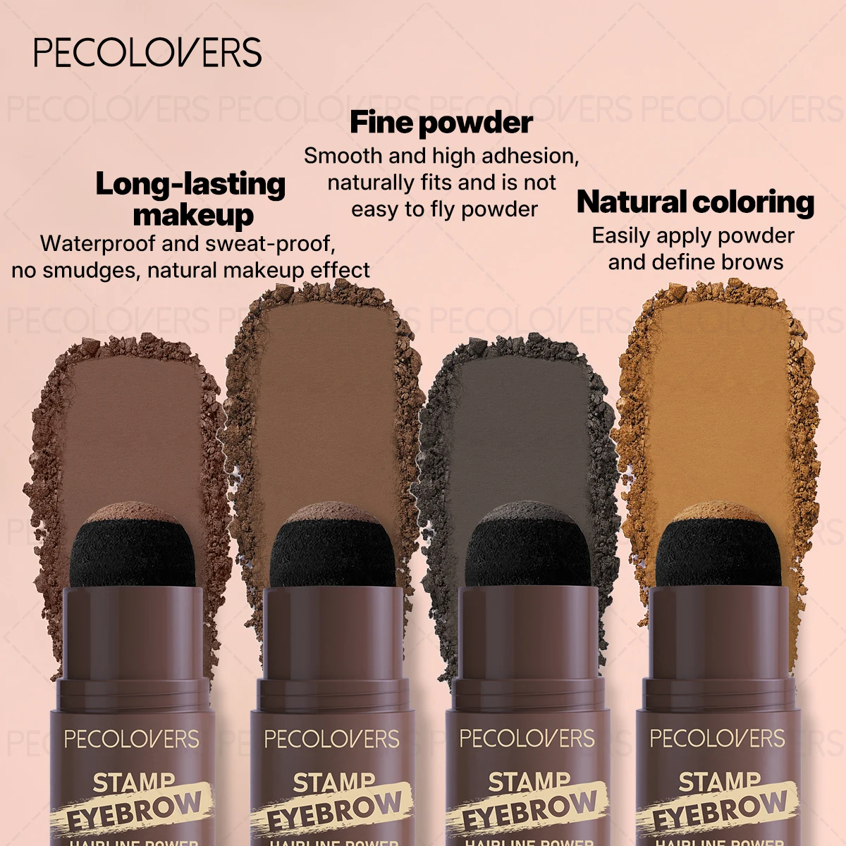 Puder do modelowania brwi odporny na pot, łatwe i naturalne nakładanie, odpowiedni dla wszystkich jasnych beżowych odcieni