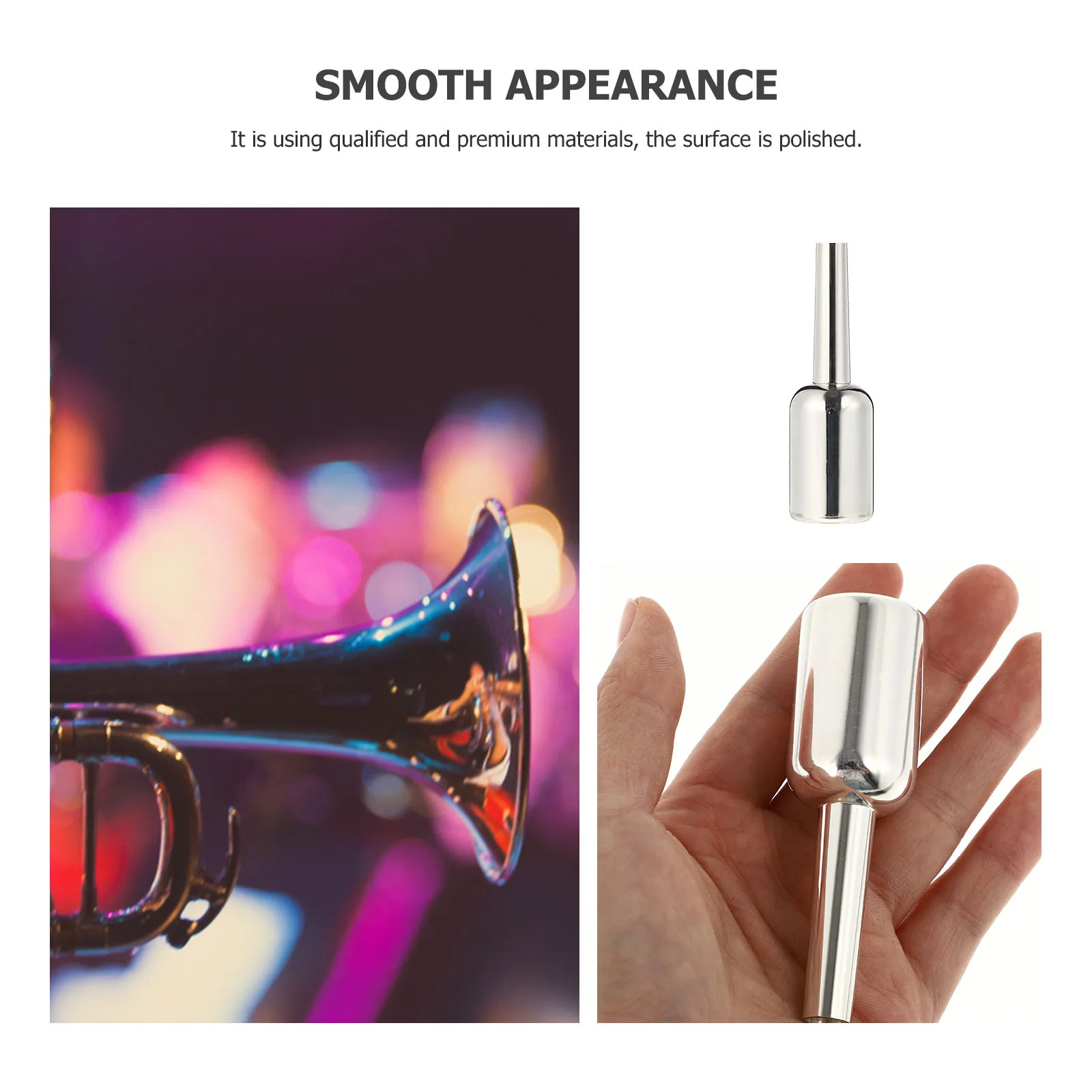 

Size Trumpet Mouthpiece Silver British Style Heavy Type Professional Accessory Smooth Wear-Resistant Surface Polished Easy