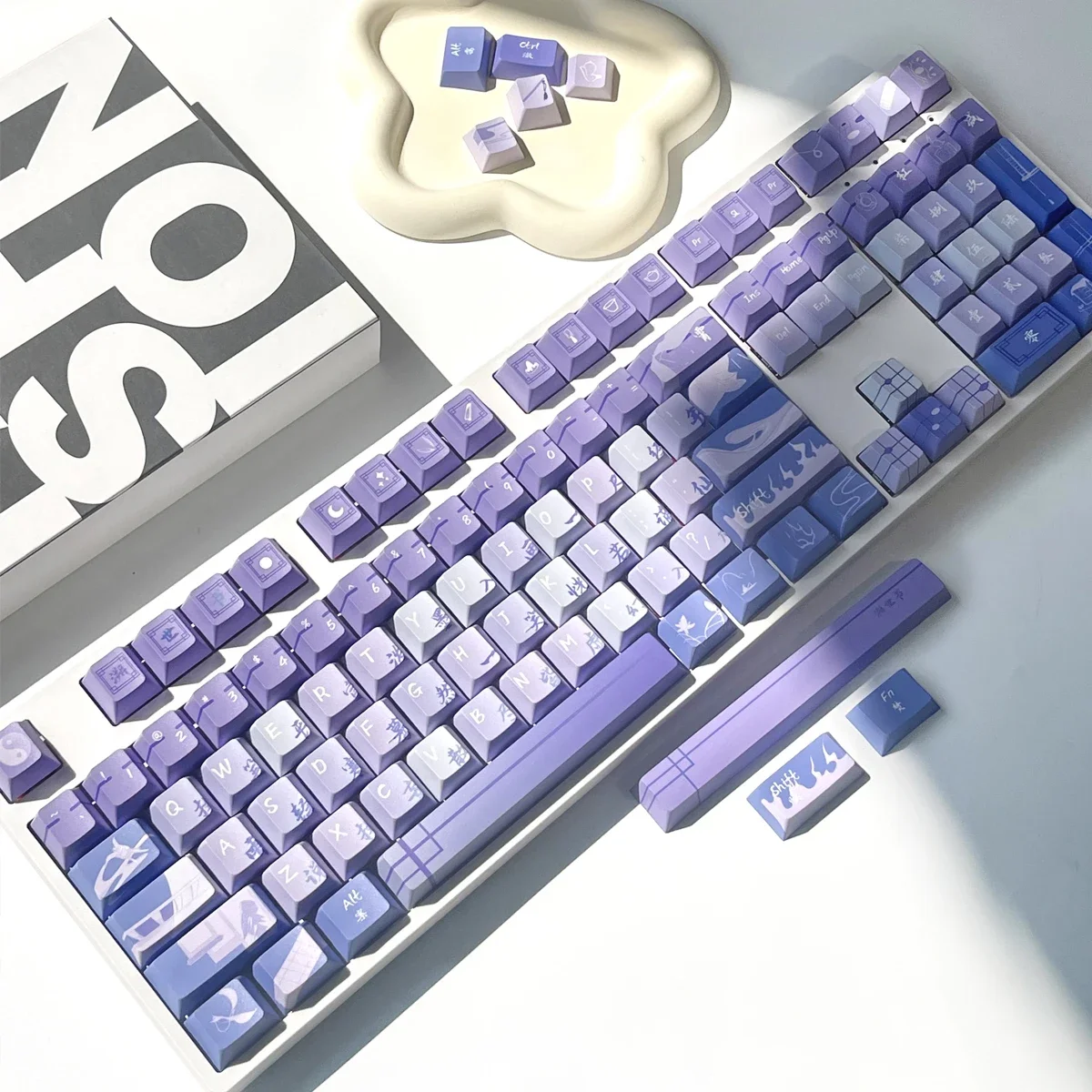 Audio Monster Theme Keycap Blue Purple PBT Material Sublimation New Original Highly Mechanical Keyboard