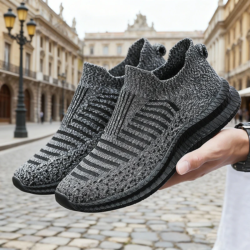 

Men Casual Sport Shoes Breathable Lightweight Sneakers Outdoor Mesh Black Running Shoes Athletic Jogging Tenis Walking Shoes