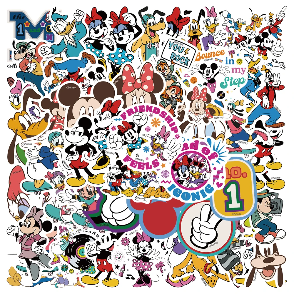 50pcs Cute Cartoon Anime Disney Stickers Decals For Laptop Water Bottle Luggage Skateboard Phone Vinyl Waterproof Graffiti