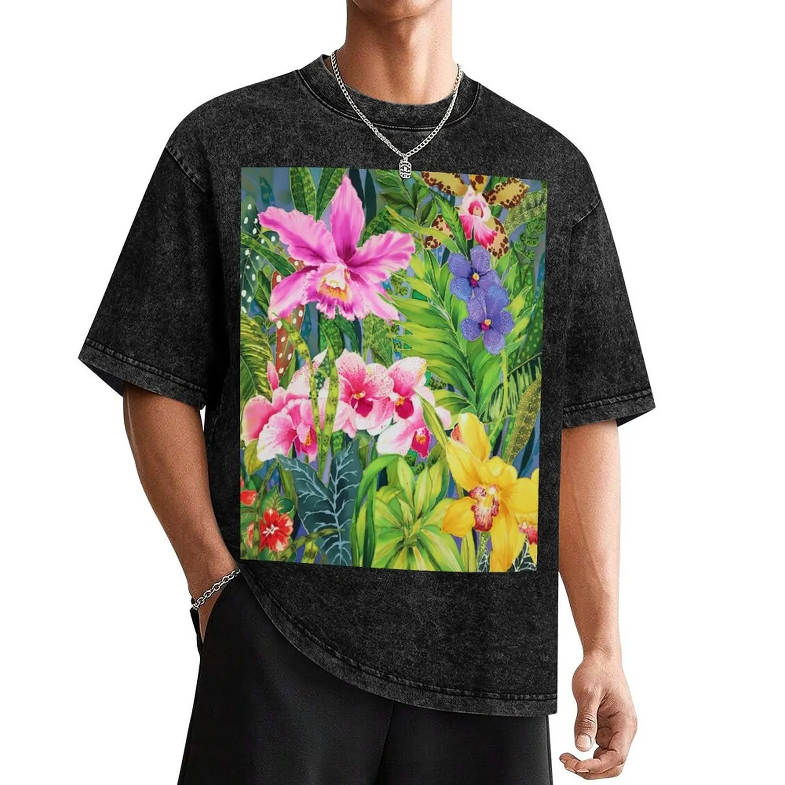 Assorted Orchids T-Shirt Man t-shirt customs design your own Personalized t-shirt vintage clothes oversized t shirt men