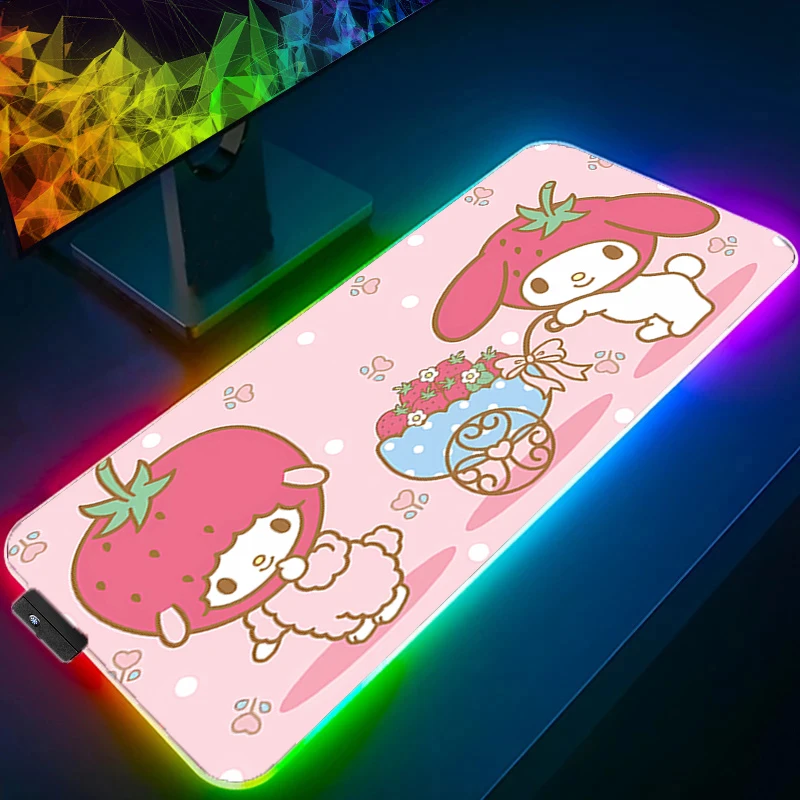 

RGB Mouse Pad M-my Melody Game Rubber Backlight Keyboard Laptop Computer LED Desk Mat Gaming Acessories Multiple sizes Mousepad