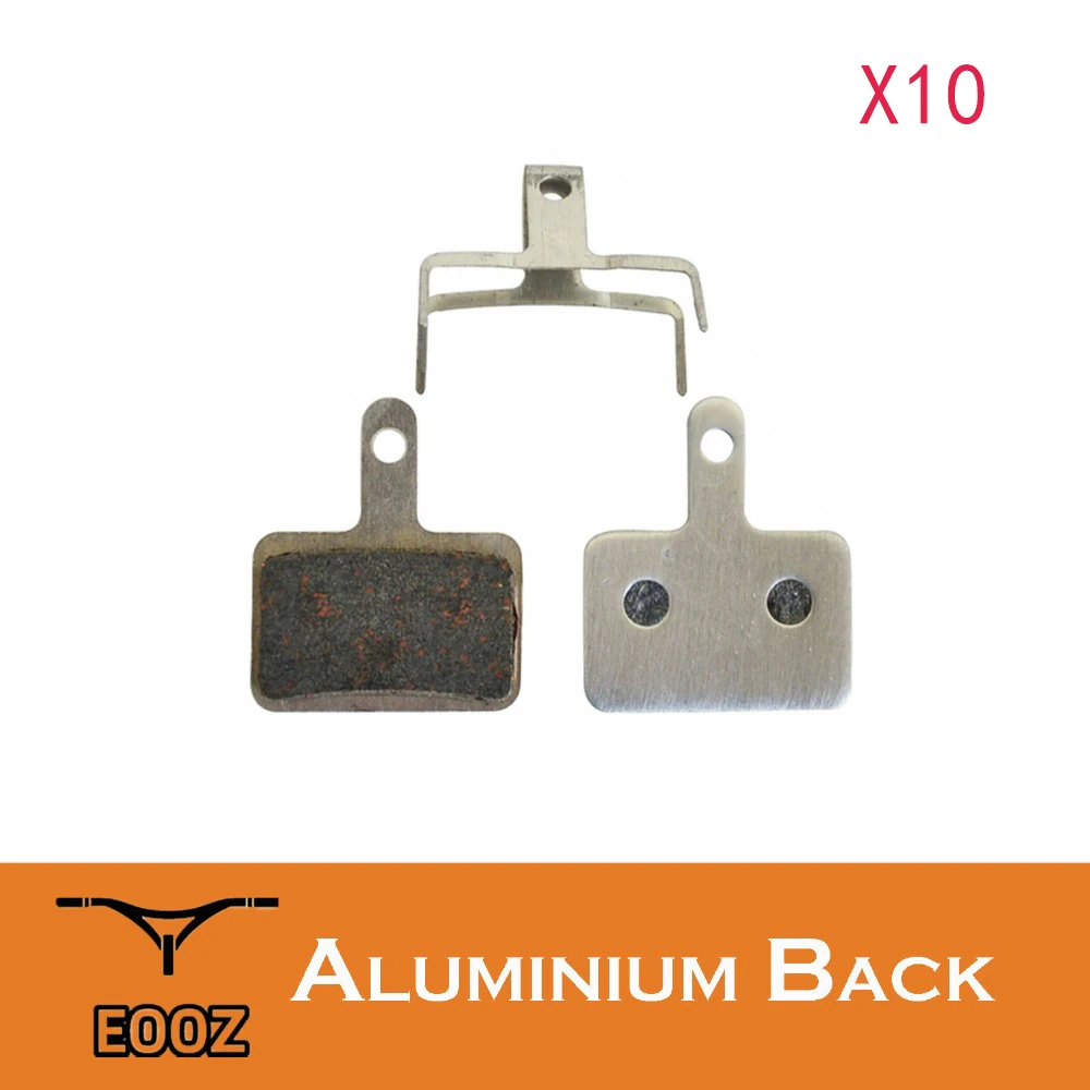 EOOZ 10 Pair Lightweight Bicycle Semi-metallic Disc Brake Pads Aluminum Back For Shimano M315 M375 M395 M416 M447 M486 M575 M525