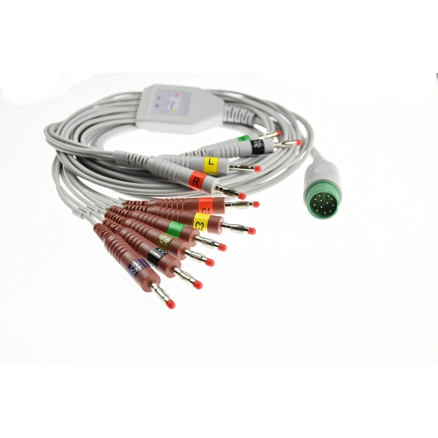 

Popular EKG cable with 10leadwires,Banana4.0 for china weigao EKG machine