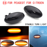 2x LED Dynamic Turn Signal Side Marker Light Sequential Blinker Lamp For Peugeot 407 107 607 For Citroen C1 C2 C3 C5