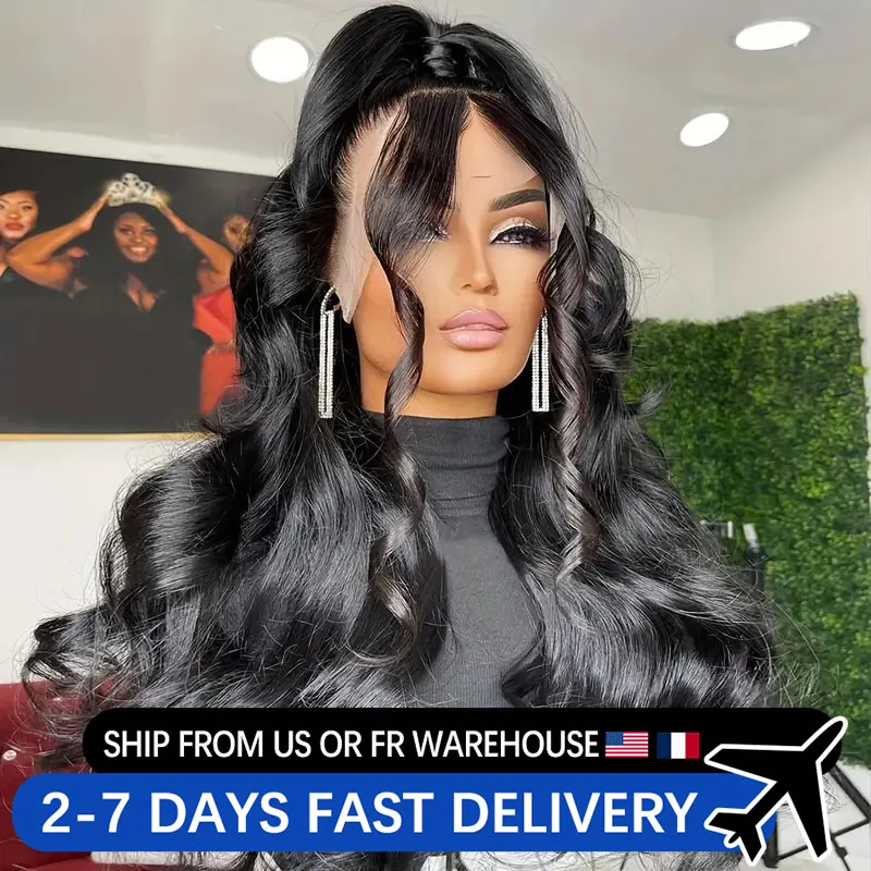 Perruque Full Lace Wig Body Wave Indienne Naturelle, Cheveux Humains, Pre-Plucked, 30 Pouces, 13x4, 13x6, HD, Densité 360, pour Femme