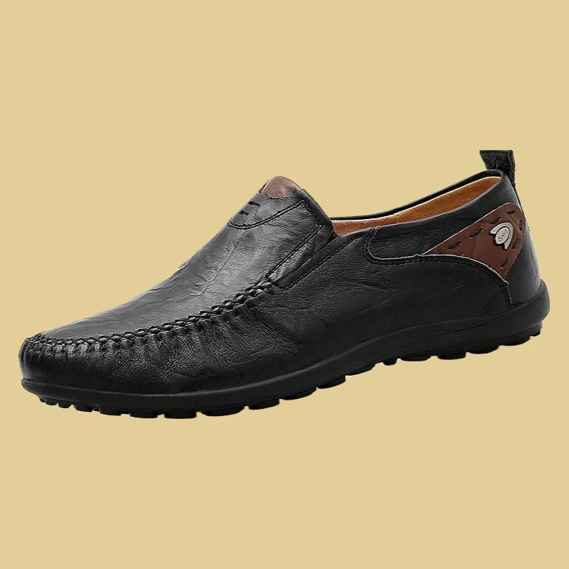 High Quality Luxury Brand Comfortable Men Casual Driving Shoes Plus Size 37-47 Leather Shoes Men Fashion Leather Genuine
