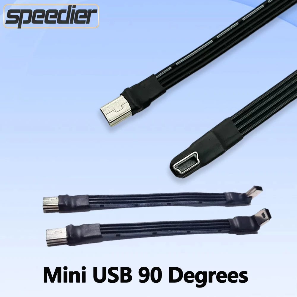 90 Degrees Mini USB Flexible Soft Date Cable Male Female for Drone Charging FPV Data Silicone Flat FPC Up Down Right Left Angled