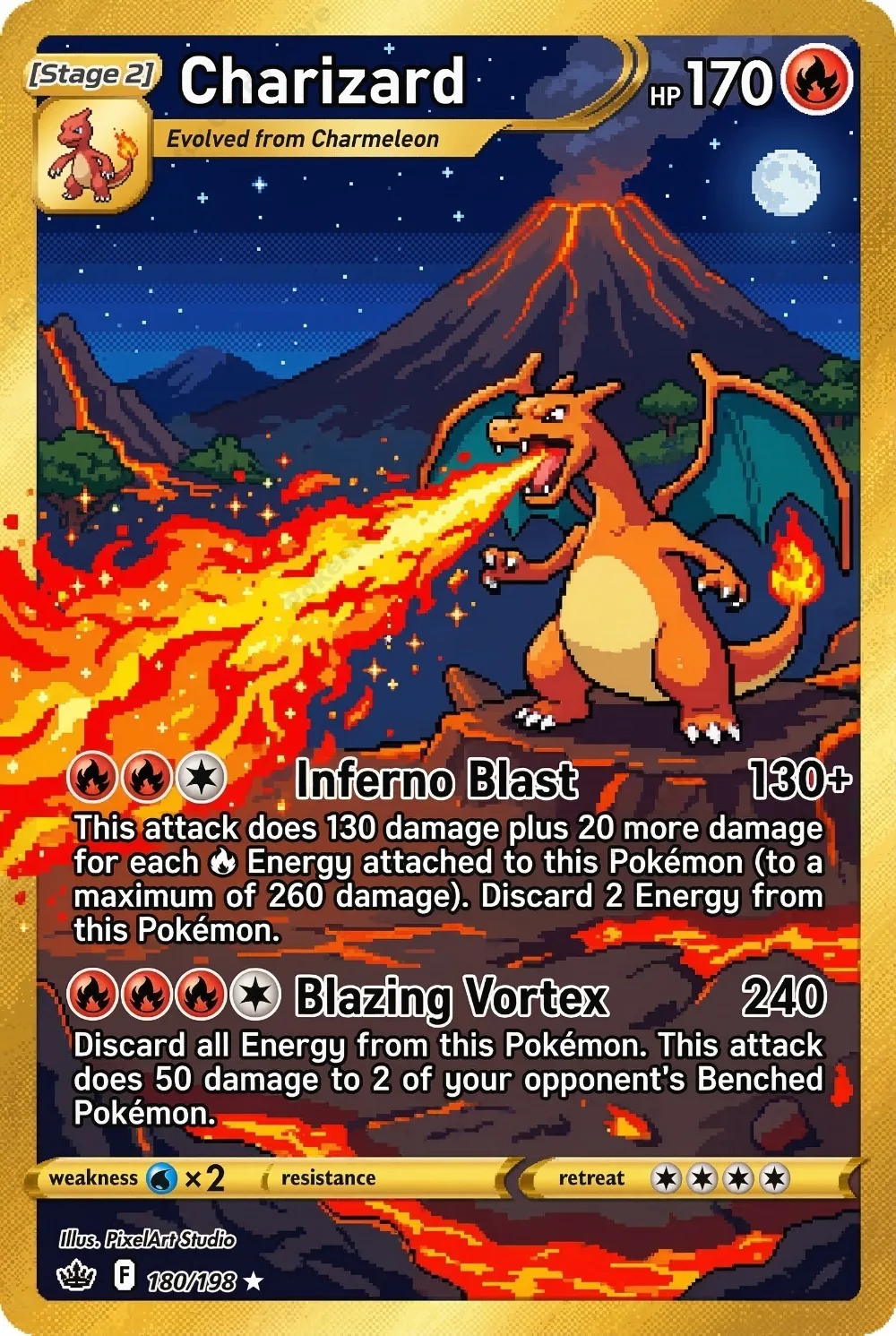 5Pcs Pokemon Cards Charizard Blastoise Venusaur Mewtwo Dragonite Pixel Style PTCG Game Cards Anime Rare Holo Cards Pokemon Gift view 2