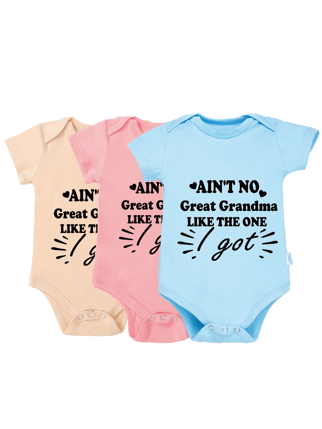 Newborn Rompers Baby Boy Girl Short Sleeve Toddler Bodysuit Infant Jumpsuit Fashion Ain't No Great Grandma Like The One Print