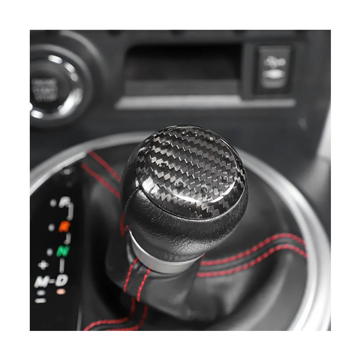 Car Carbon Fiber Gear Head Knob Shift Cover Trim Shifter Lever Cover Decoration for 86/ BRZ 2012-2020