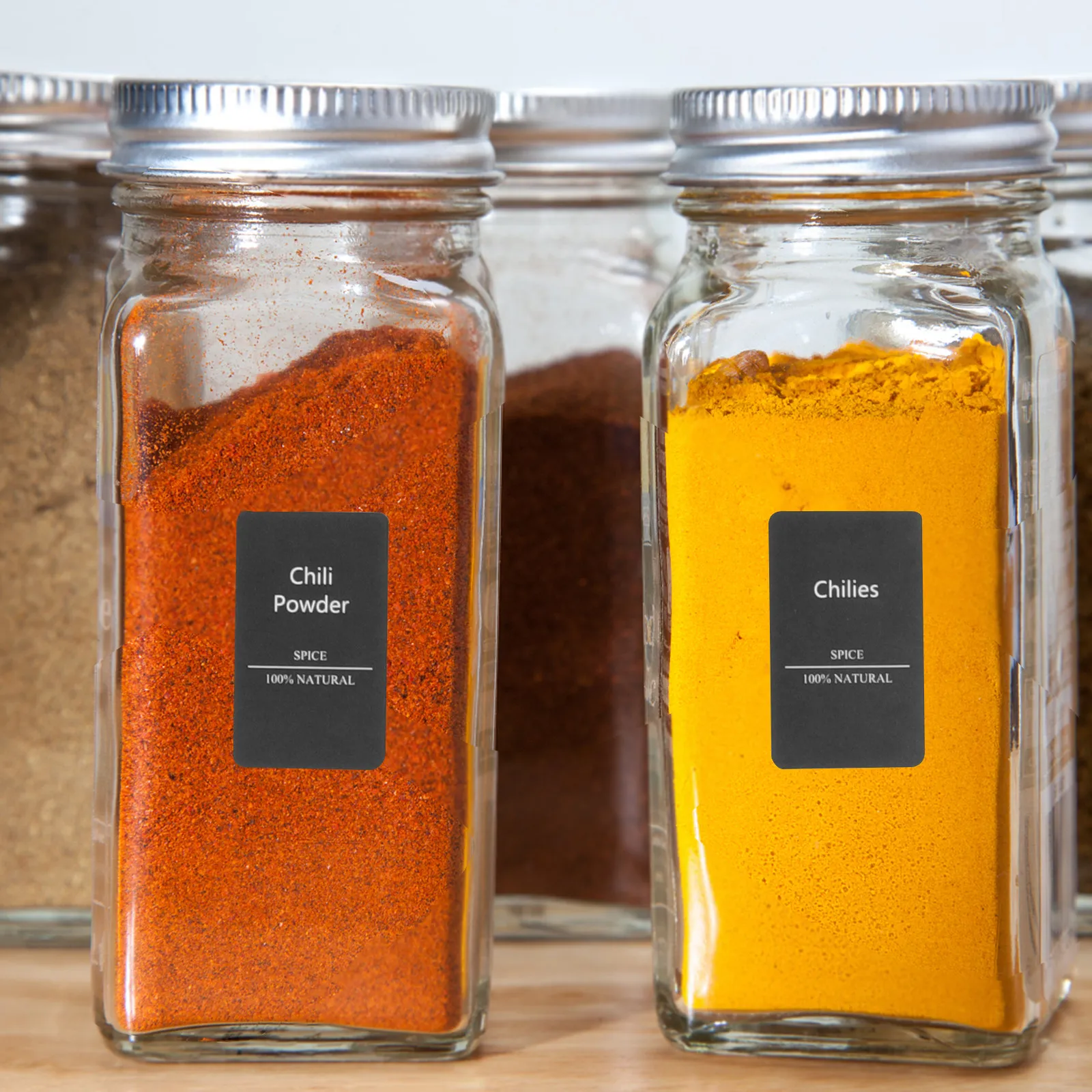 

6 Sheets Oval Spice Jar Label Stickers Preprinted Seasoning Labels Self-Adhesive Marking Stickers for Home Kitchen Storage Use