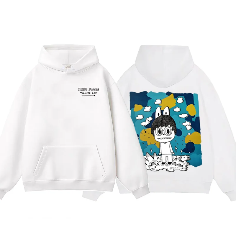

Unisex Hoodie WhiteSummer Concert Collaborative Limited Edition Streetwear Casual Cartoon Print Sweatshirt for Youth Fans