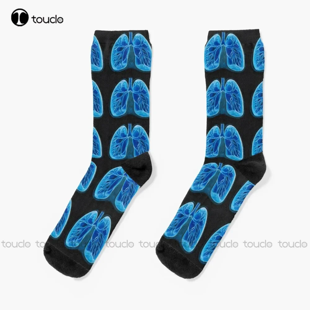 

Human Blue Glowing Lungs. Socks