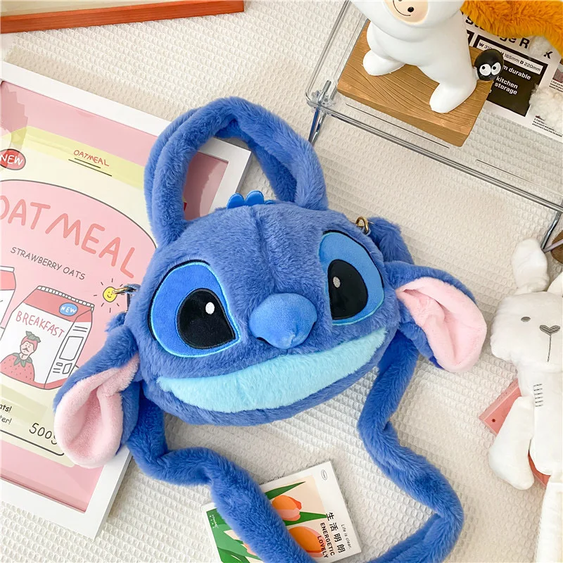 Disney Lilo & Stitch Anime Figure Plush Bags Toys Mickey Mouse Kawaii Plush Messenger Bag Girls Handbag Children Christmas Gifts