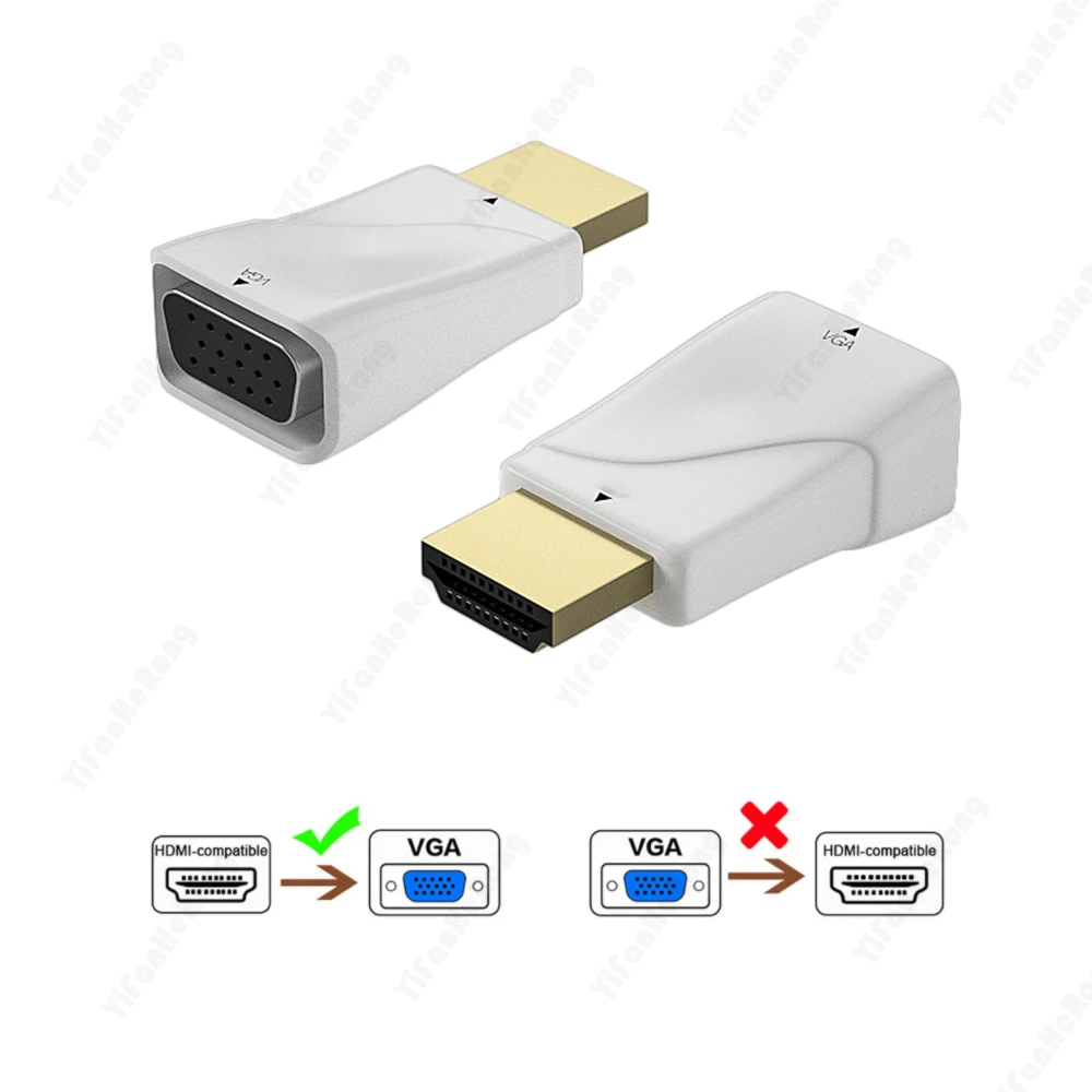 HD 1080p Portable HDMI-compatible To Vga converter High Definition Male To Female Converter Adapter For PC TV Monitor