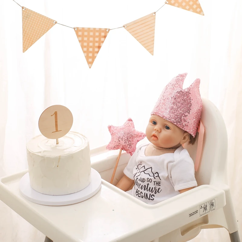 Newborn Photography Sequined Birthday Set Birthday Hat Magic Wand Photography Props Baby Growth Baby Commemorative Party Toys